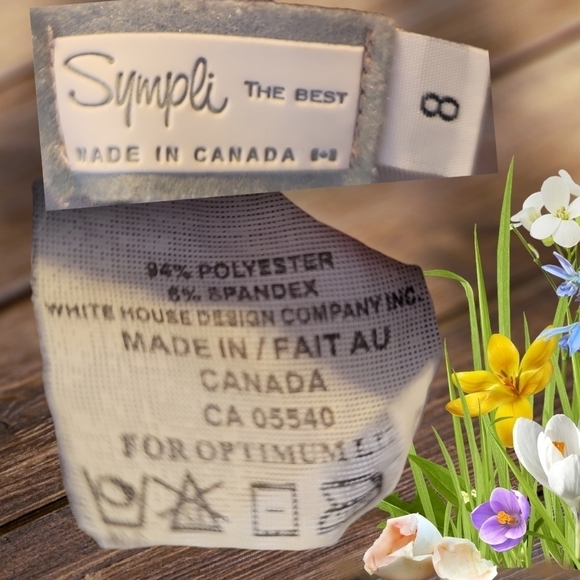 SYMPLI Canada Tan Long Ruched Sleeve Tunic Sz 8 Slinky Fabric Wrinkle Free - Picture 5 of 5